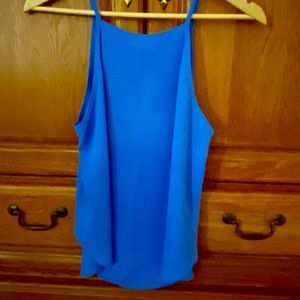 Blue sleeveless blouse